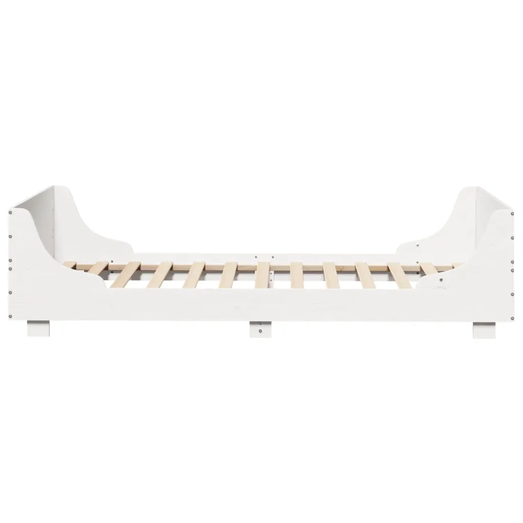 Letto senza Materasso-Struttura Letto Bianco 90x200 cm Legno Massello di Pino 738863