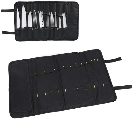 Organizzatore di accessori da cucina 20 sloti - Borsa multifunzionale da trasportare - Ideale per casa, cucina, scuola, viaggi - Perfetta per campeggio - Tienne coltelli e forchette organizzate - Borsa a rotoli per coltelli
