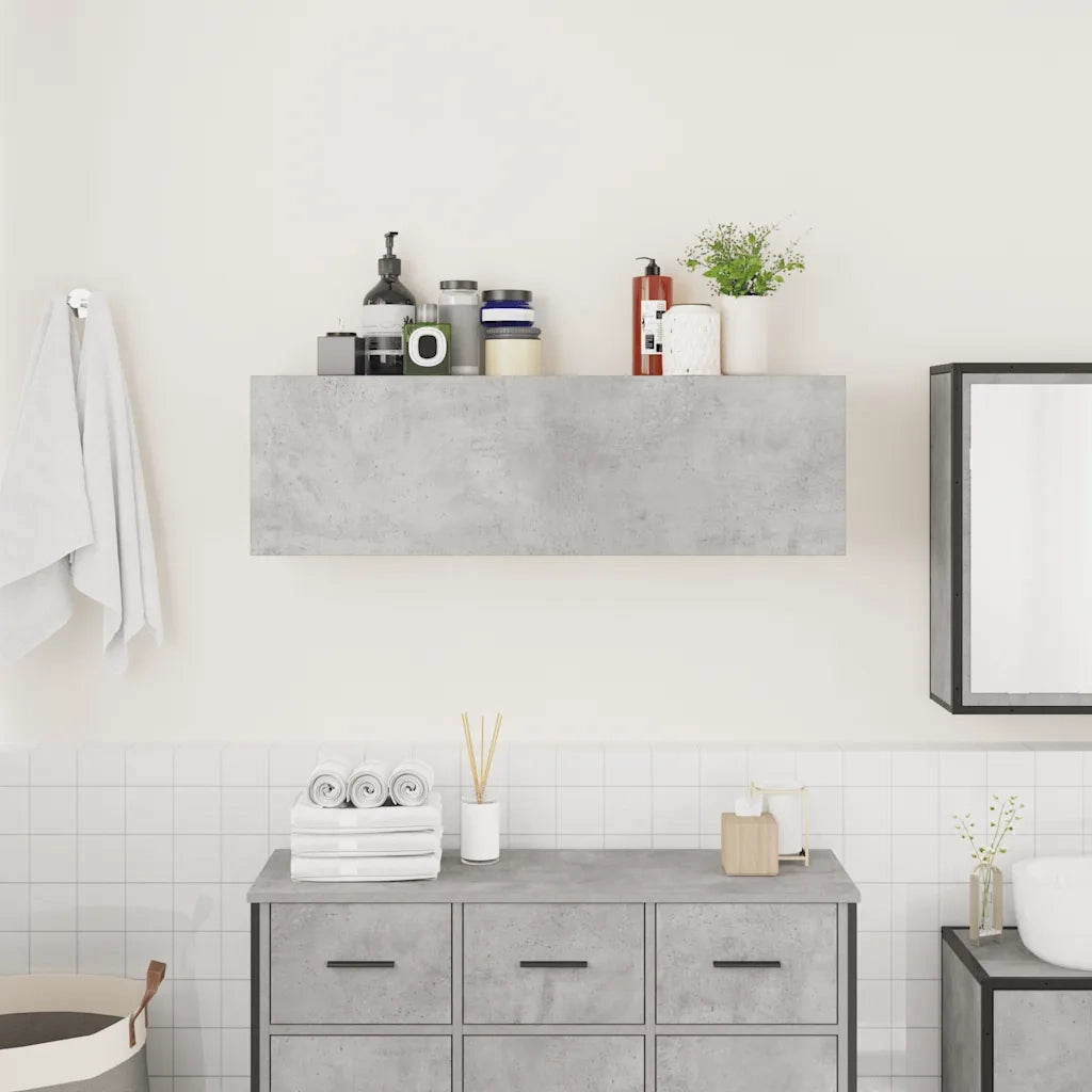 Armadietto da Bagno Grigio Cemento 100x25x30 cm in Truciolato 860097