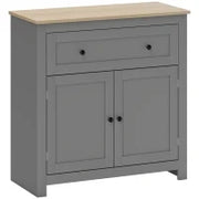 Credenza Cucina con Cassetto e Armadietto con Ripiano Regolabile, in Legno, 78.5x35x80 cm, Multicolore