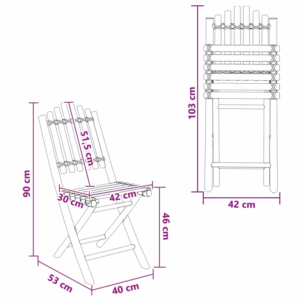 Sedia da Giardino 4 pcs Naturale Bambù