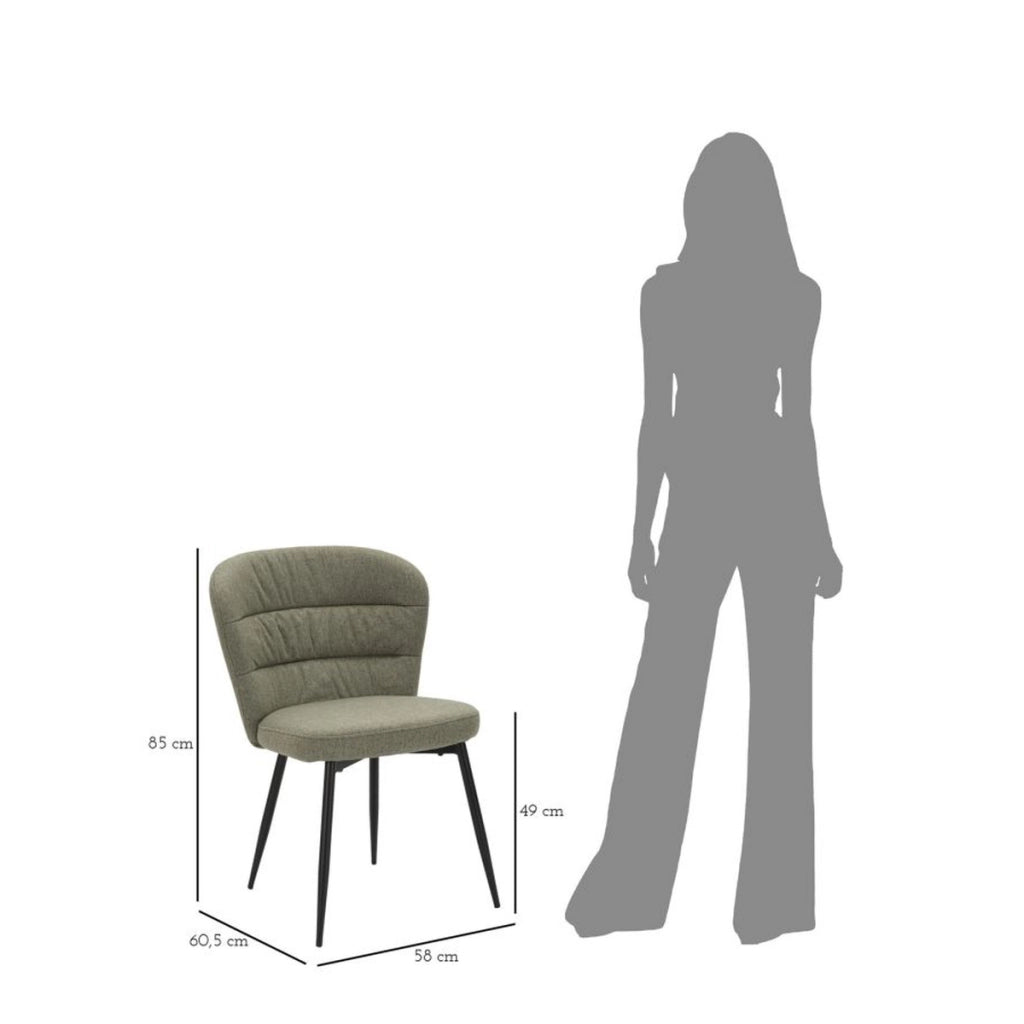 Set di 2 Sedie VKH379, Verde, Metallo, 58x60,5x85 cm