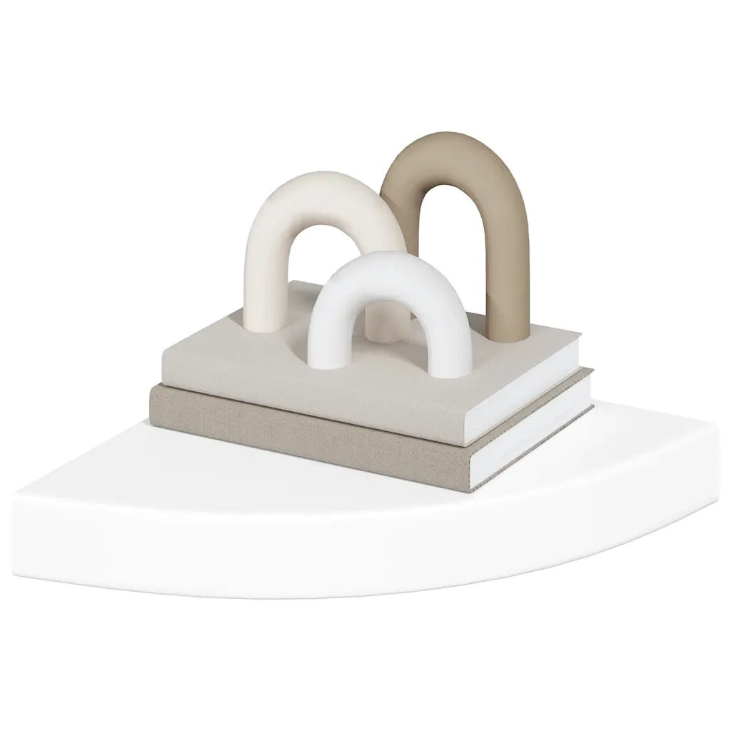 Mensole Angolari Sospese 4 pz Bianco Lucido 25x25x3,8 cm MDF 323888