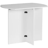 Tavolo da Pranzo Pieghevole Salvaspazio in Legno, 90x60x74cm, Bianco