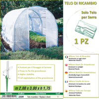 Telo ricambio per serra (200 x 300 x h 175 cm) modello milena