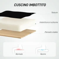 Sedia Girevole con Anello Poggiapiedi e Schienale Ricurvo, in Poliestere, Schiuma e Plastica, 55x58x94 cm, Nero