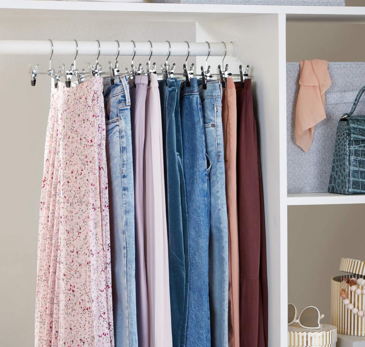 15 Grucce con Pinze a Molla Regolabili e Gancio per Pantaloni ART.79334