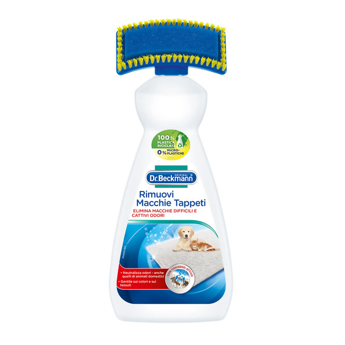 Smacchiatore Rimuovi Macchie per Tappeti, Rimuove gli Odori con Spazzola Applicatrice, 650ml, Dr. Beckmann