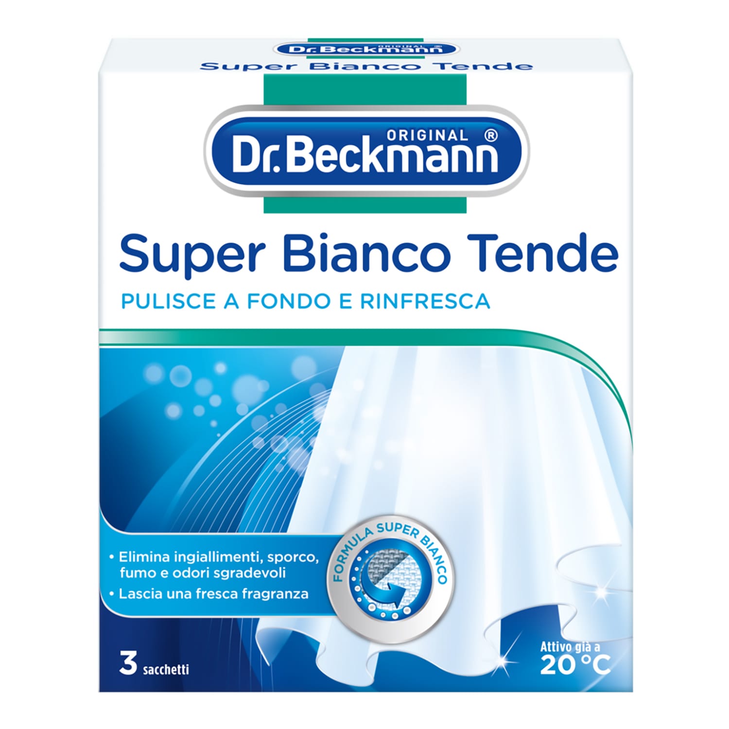 Super Bianco, Rimuove l'Ingrigimento, l'Ingiallimento e Rende la Biancheria Bianca più Bianca, 3x40g, Dr. Beckmann
