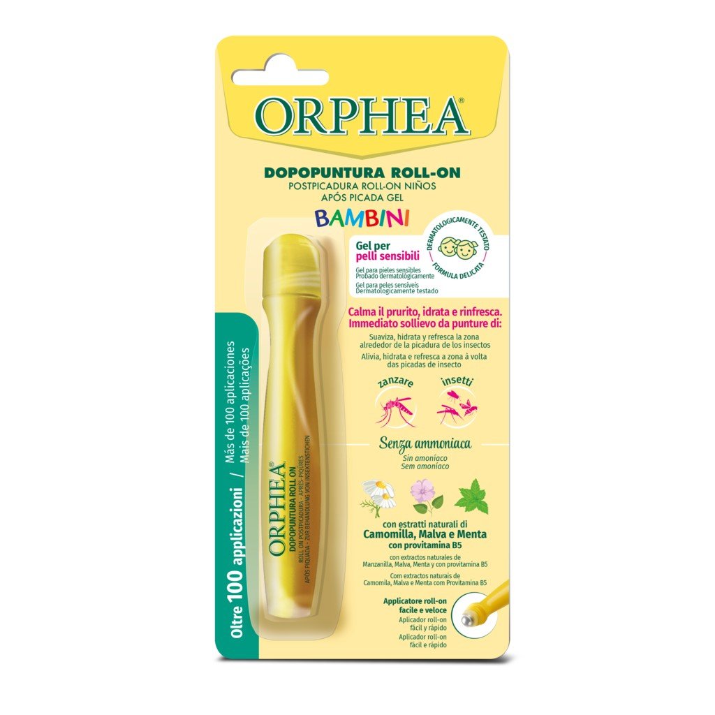 Dopopuntura Bambini, Contro Punture di Insetti, per Pelli Sensibili, Senza Ammoniaca con Estratti Naturali, 10ml,Orphea