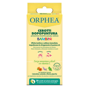 Cerotti Dopopuntura Bambini, Senza Alcool e Ammmoniaca, Con Vitamina E ad Azione Prolungata, 30pz, Orphea