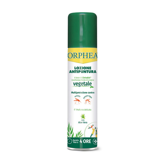 Lozione Antipuntura, Insettorepellente di Origine Vegetale, Senza Alcool, Con Aloe Vera, 75ml, Orphea