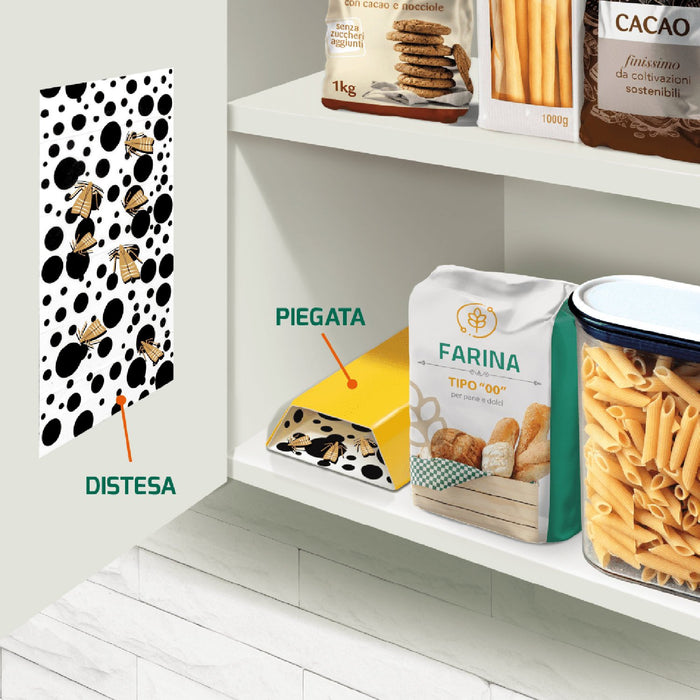 Trappole Adesive Antitarme Alimentari, a Base di Feromone, senza Insetticida e Inodore, Confezione da 2+2 Pezzi,Orphea