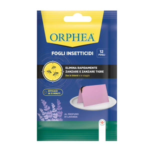 Zanzaricida, Elimina Zanzare e Zanzare Tigre, Efficace in 15 minuti, Uso Interni e in Viaggio, Lavanda,12 Fogli, Orphea