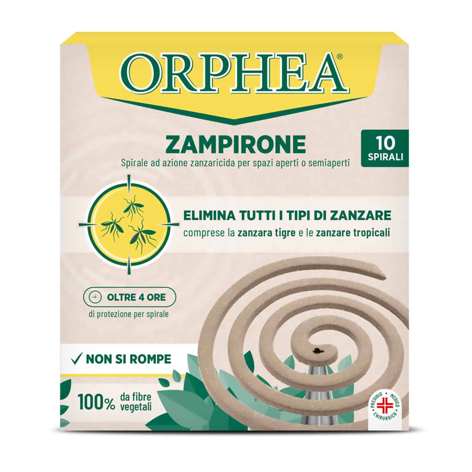Spirali ad Azione Insetticida e Zanzaricida, Per Ambienti Aperti e Semiaperti, in Fibre 100% vegetali, Efficaci fino a 4 ore, 10pz, Orphea