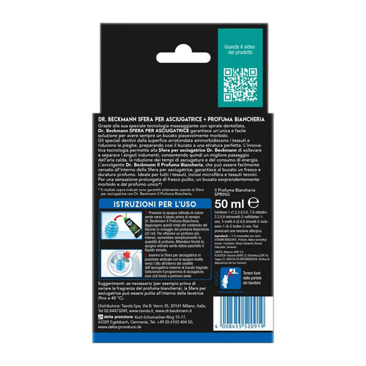 Sfera per Asciugatrice, Incluso un Campioncino Gratuito di Profuma Biancheria Spring, 50ml, Dr. Beckmann