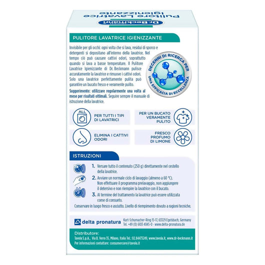 Pulitore Lavatrice Igienizzate, Cura Lavatrice con Carboni Attivi, Rimuove Odori Spiacevoli, 250g, Dr. Beckmann