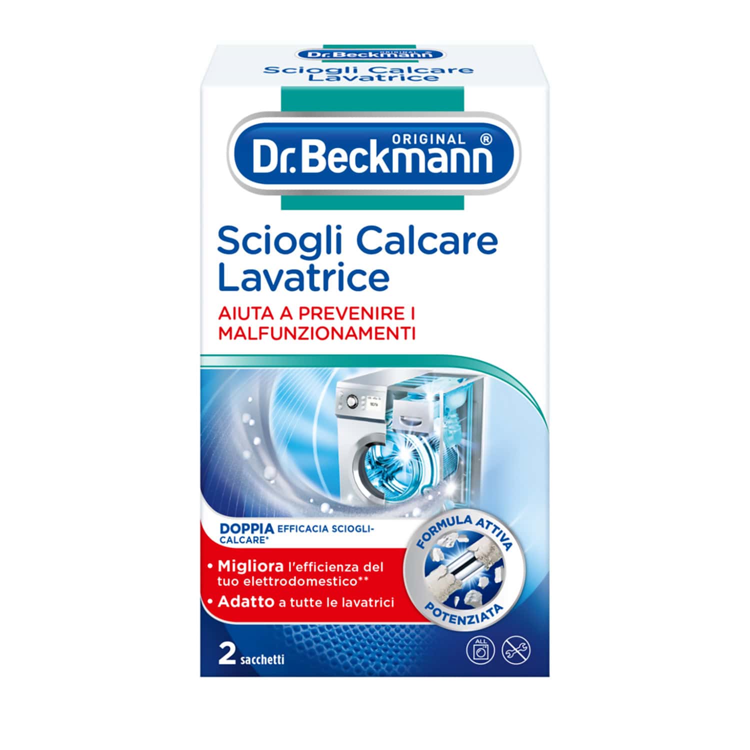 L'Anticalcare per Lavatrice e la Lavastoviglie, Previene Rotture, 2x50g, Fresco, Dr. Beckmann