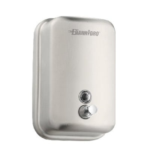 Dispenser di sapone liquido verticale a parete in acciaio capacità 0,5 lt