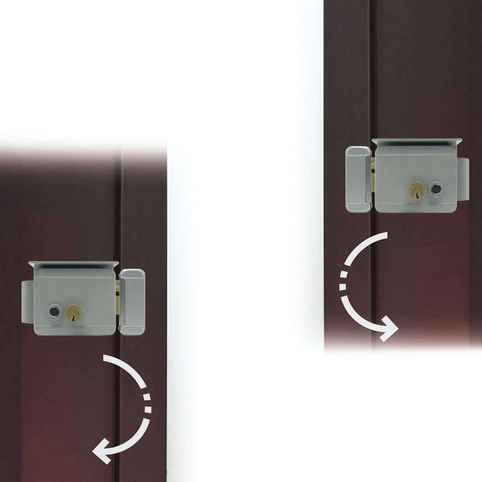 Serratura elettrica universale 8–12 V Extel 150011 – Apertura destra/sinistra con pulsante interno di sblocco