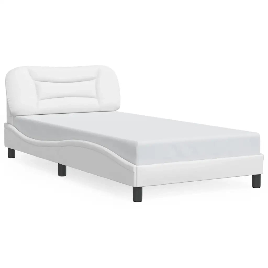 Giroletto senza Materasso-Struttura Letto Hvar Bianco 100x200 cm in Similpelle