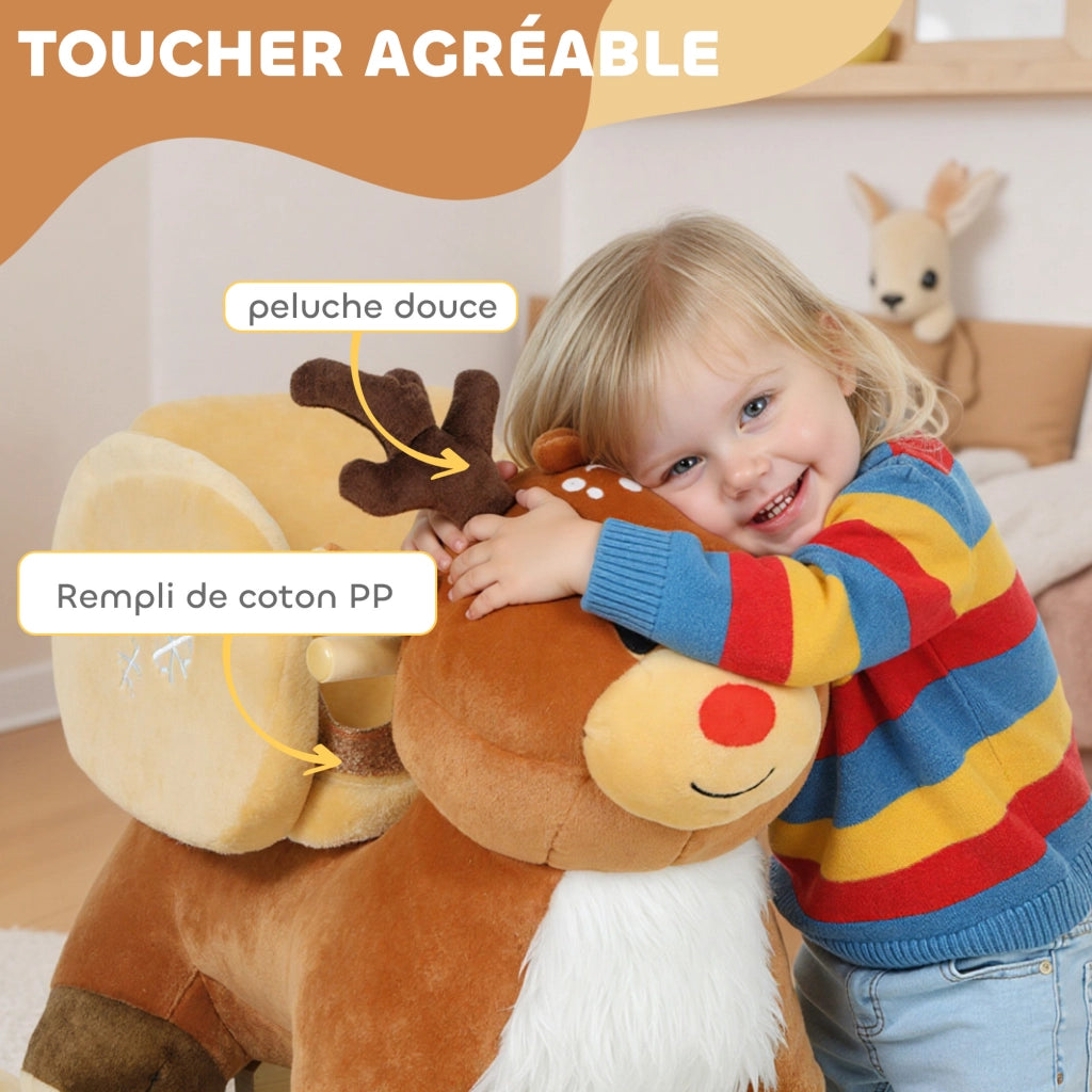 Cavallo Dondolo per Bambini ¨C zephmum ¨C Marrone 65x32x55 cm