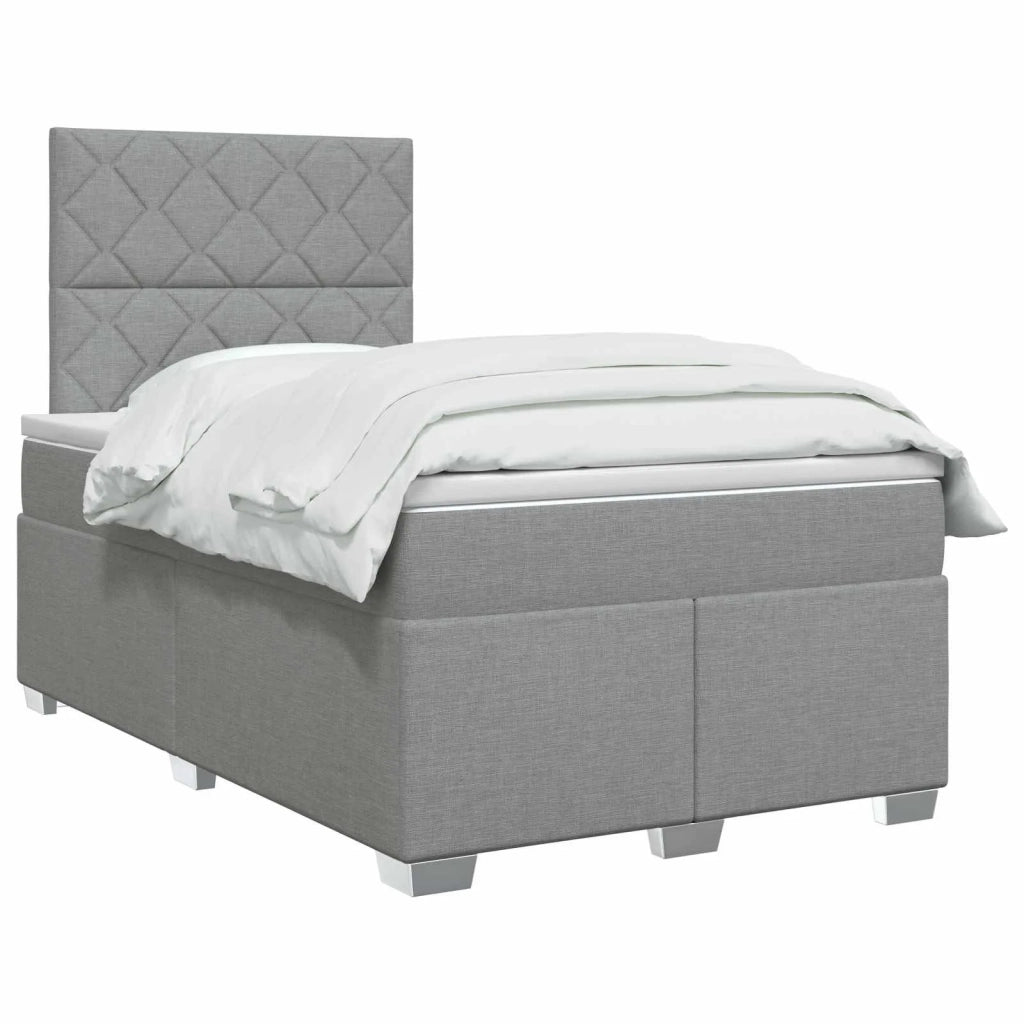 Letto box spring con materasso Grigio Chiaro 120 x 190 cm 3453367