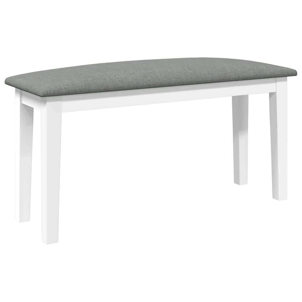Panca-Sgabello 90 cm Bianco in Legno Massello di Hevea 708977