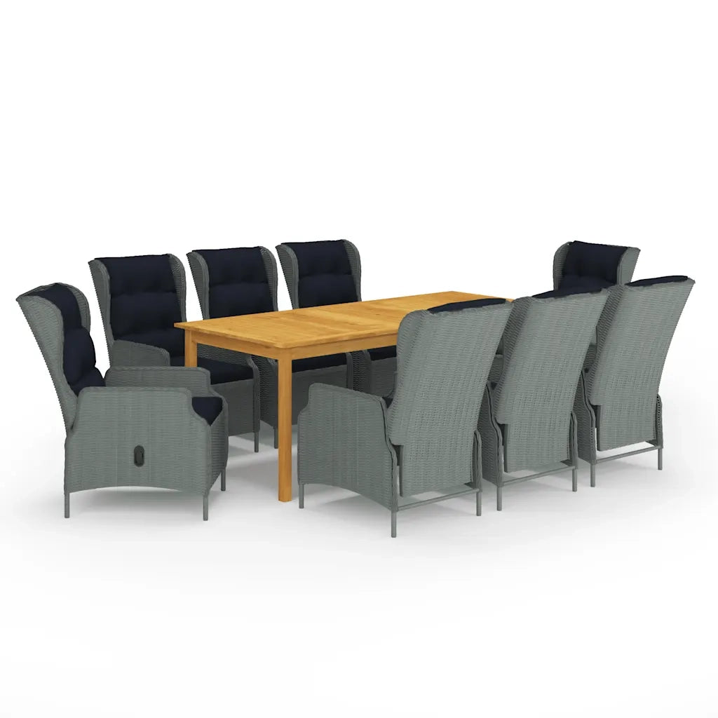 Set da Pranzo da Giardino 9 pz Grigio Chiaro cod mxl 36085