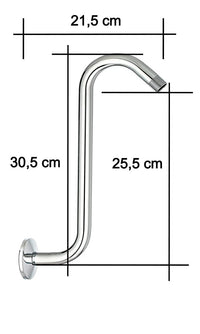 Braccio doccia a sbalzo rialzo tondo