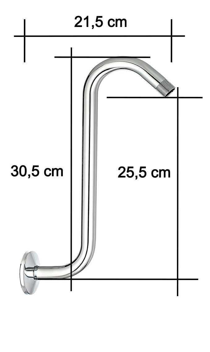 Braccio doccia a sbalzo rialzo tondo