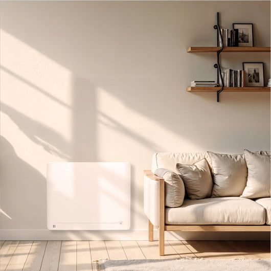 Termoarredo elettrico fisso ad inerzia ceramica a secco 1500 W plug & play con rilevatore di presenza DIANE orizzontale bianco