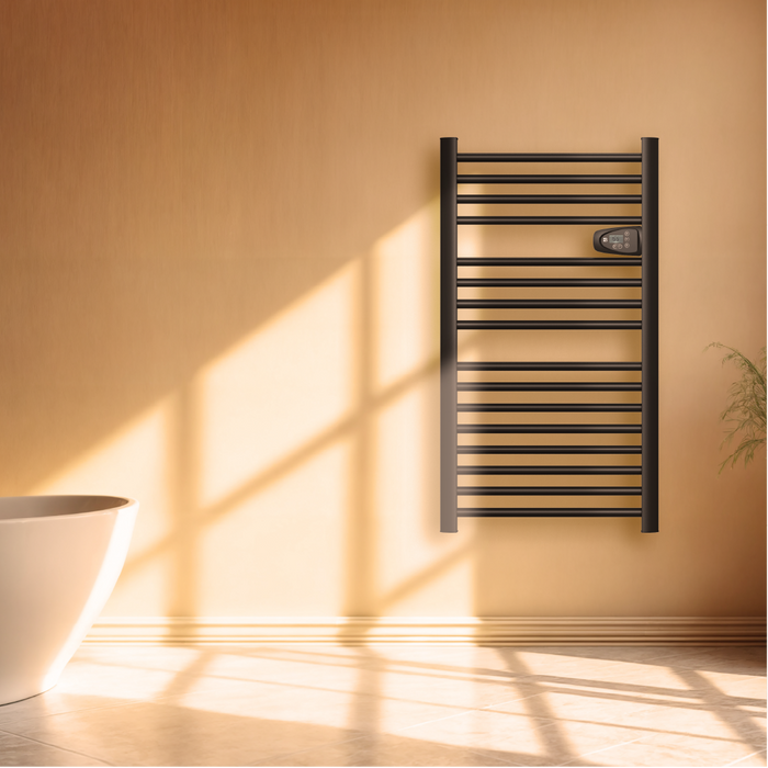 Scaldasalviette elettrico senza liquidi 500W H.98xL54cm HESTIA nero