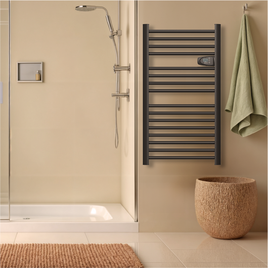 Scaldasalviette elettrico senza liquidi 500W H.98xL54cm HESTIA nero