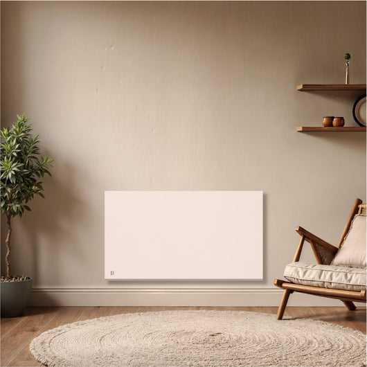 Radiatore elettrico fisso connesso WIFI con inerzia ceramica a secco 1500W NESSA CONNECT orizzontale bianco