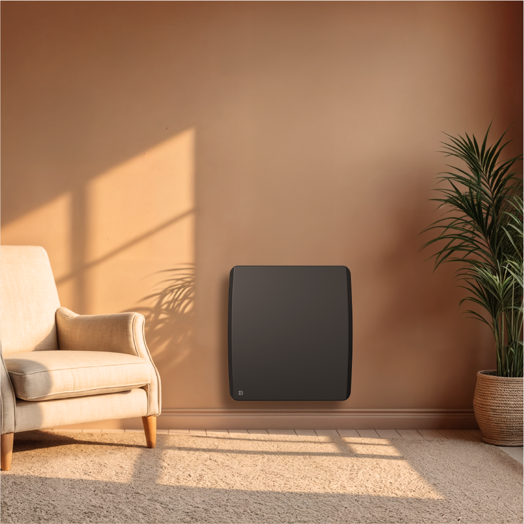 Radiatore elettrico a inerzia secca in ceramica nera Besther ARIA 500W