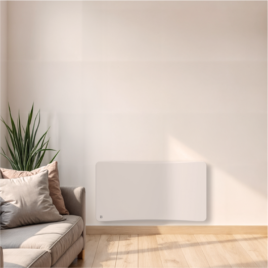 Radiatore elettrico fisso ad inerzia secca ghisa + pellicola + plug & play 1500W ALMEA orizzontale bianco