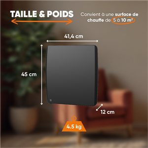 Radiatore elettrico a inerzia secca in ceramica nera Besther ARIA 500W