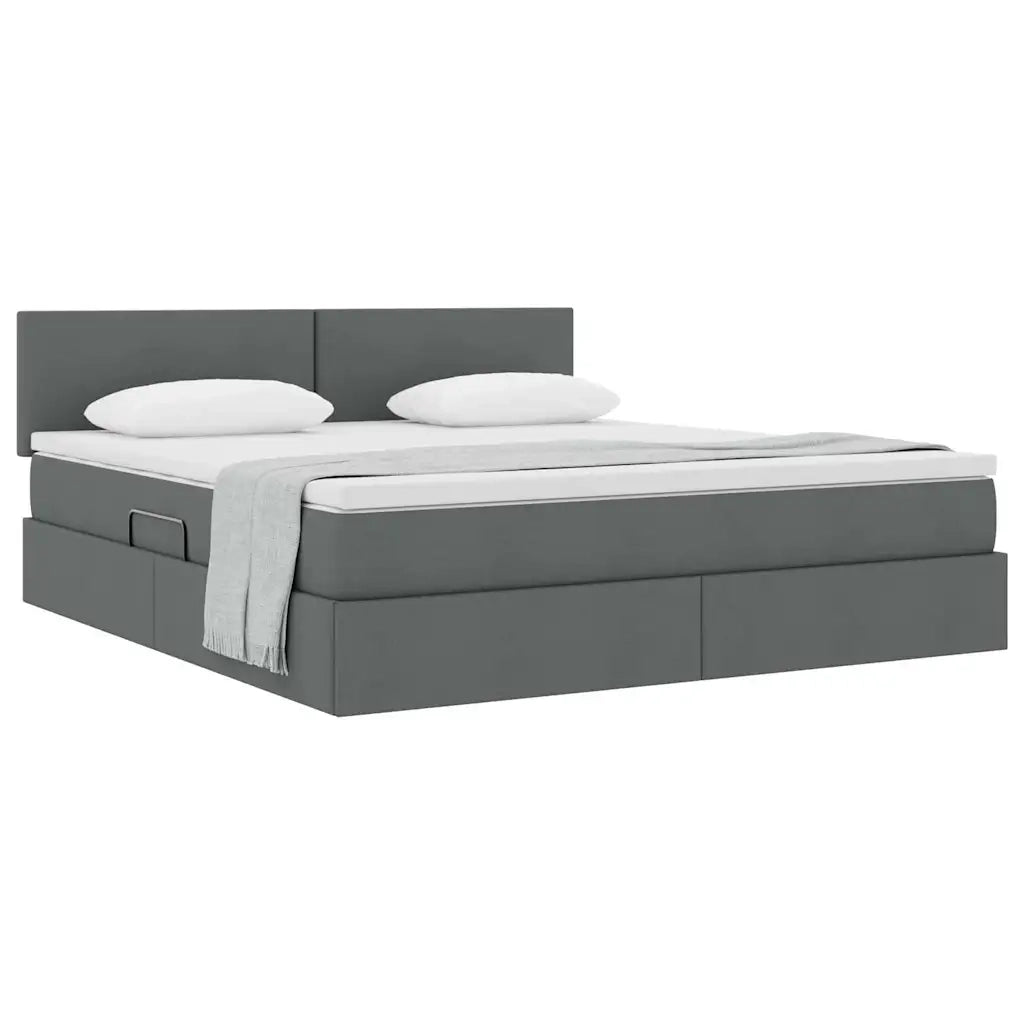 Letto con contenitore e materasso Grigio scuro 180 x 200 cm 3370462