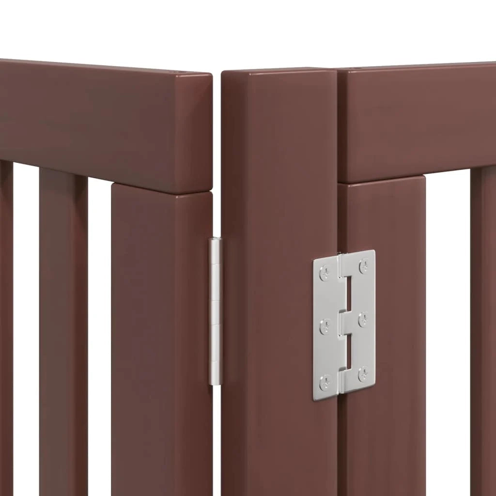 Cancelletto di sicurezza per animali domestici porta pieghevole 8 pannelli legno di pioppo marrone 02_0023238