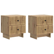Armadio da Notte 2 pcs Rovere Artigianale 43 x 34,5 x 47,5 cm