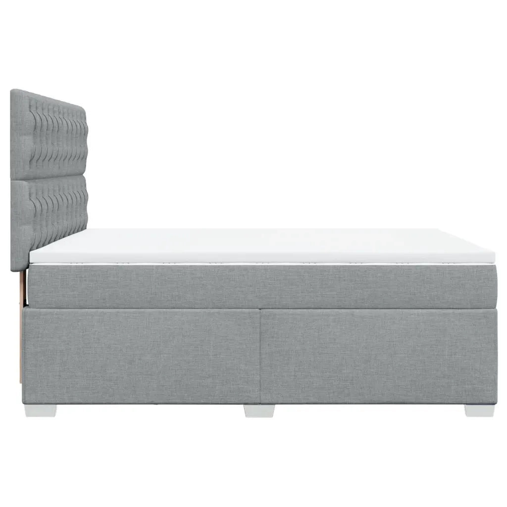 Giroletto a Molle con Materasso Grigio Chiaro 140x200cm Tessuto