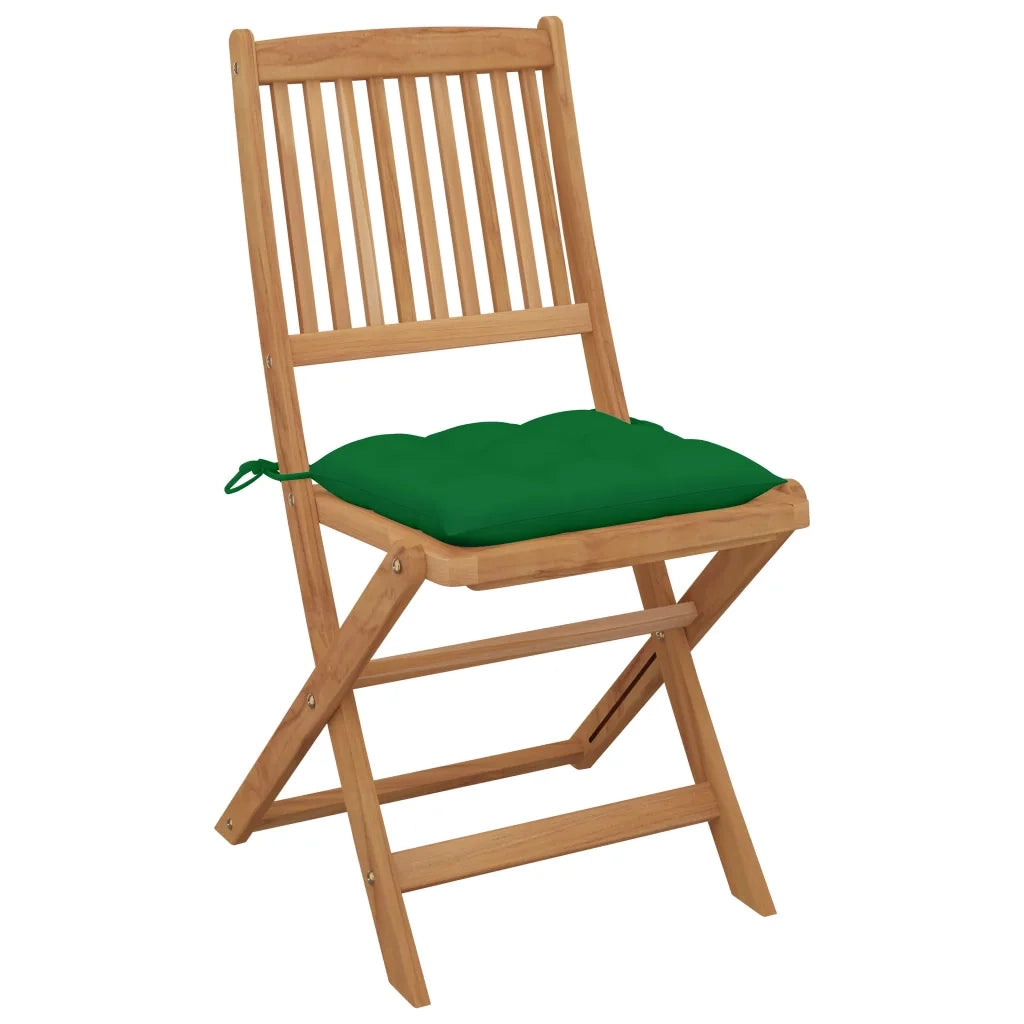 Sedie da Giardino Pieghevoli 6 pz con Cuscini Massello Acacia 3075014