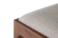 Set di 2 sedie in legno di acacia e tessuto beige