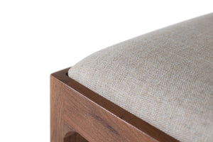 Set di 2 sedie in legno di acacia e tessuto beige