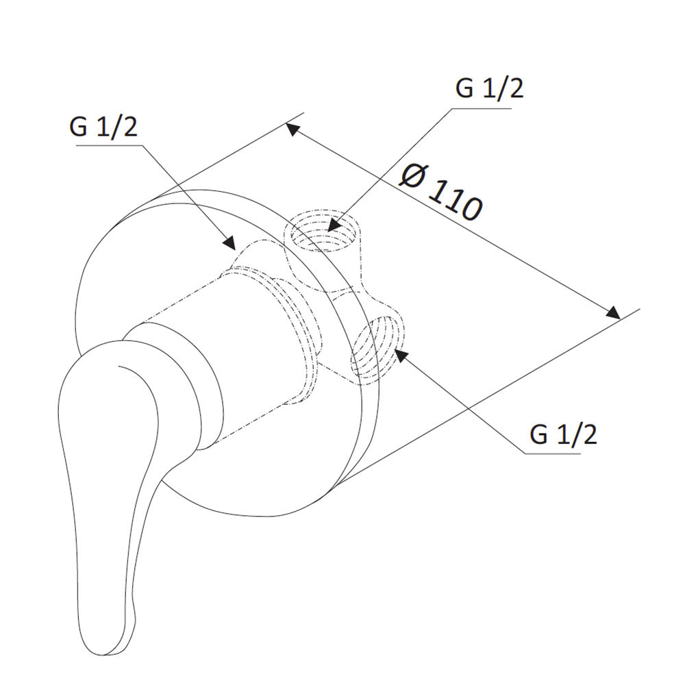 Rubinetto Miscelatore Monocomando Doccia ad Incasso in Ottone Mariani Epic Cromato