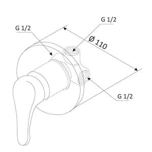 Rubinetto Miscelatore Monocomando Doccia ad Incasso in Ottone Mariani Epic Cromato