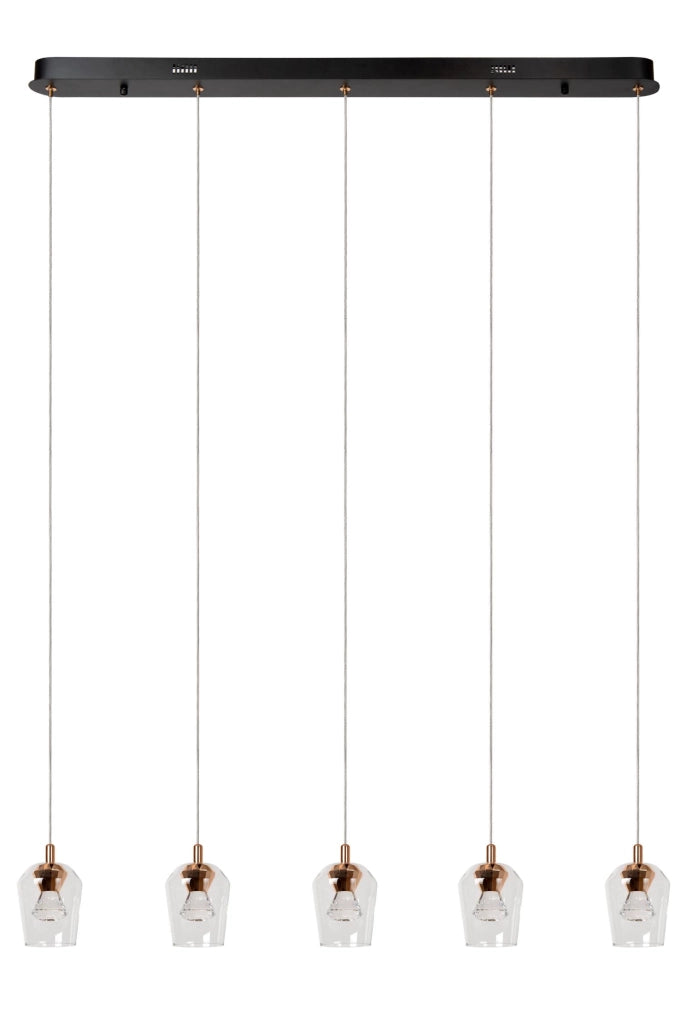 Lampada a sospensione BERLIANE LED 5 luci oro nero Lucide