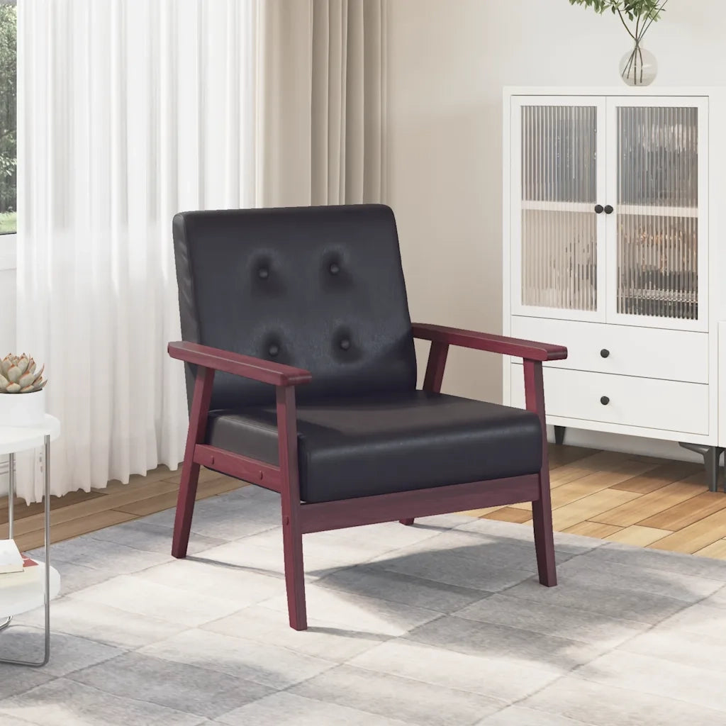 Divano Sedia-Poltrona Nera in Similpelle 537033