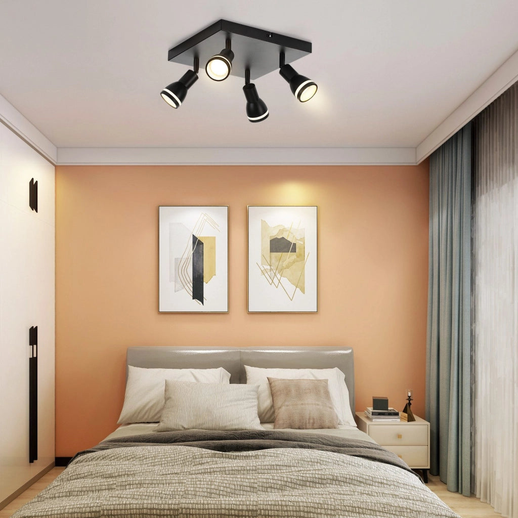 ZMH Faretto da soffitto moderni 4 luci GU10 metallo per bancone ristorante